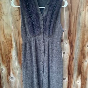 Ryu small fur detail button dress